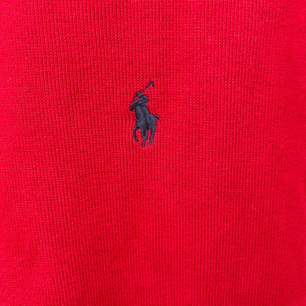 Polo Ralph Lauren Red Long Sleeve 1/4 Zip Polo Shirt Men's XXL Pony Mock Collar - Picture 6 of 11
